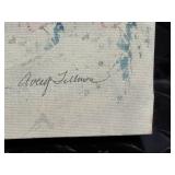 Vintage Framed Wall Art Lot - Mountain Landscape, FAMILY Birds Sign & Lace Keepsake