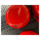 Danish Design Enamel Pots - Red 2-Piece Set with Lids (Large & Small)