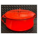Danish Design Enamel Pots - Red 2-Piece Set with Lids (Large & Small)