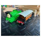 Wooden Train Set with Tracks, Bridges & Figures - Complete Kids Toy Lot