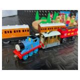 Wooden Train Set with Tracks, Bridges & Figures - Complete Kids Toy Lot