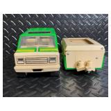 Tonka Camper SUV with Trailer - Green & Beige Vintage Toy Vehicle