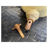 Celadon Ceramics & Glass Lot - Jug w/ Spigot, 3 Bud Vases, White Bowls