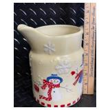 Hallmark Snowman Pitcher + Assorted Christmas Ornaments & Nutcracker Figures Lot