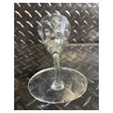 Vintage Frosted Glassware Set with Orange Leaf Motif - Clear Etched Wine Glasses & Champagne Flutes