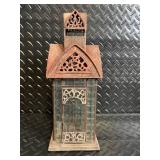 Mantel Clock, Gothic Lantern & Woven Basket - Vintage Decorative Set