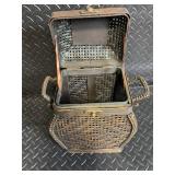 Mantel Clock, Gothic Lantern & Woven Basket - Vintage Decorative Set