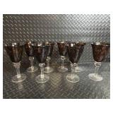 Tortoiseshell Glass Goblets & Clear Champagne Flutes - Mixed Glassware Set for Entertaining