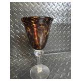 Tortoiseshell Glass Goblets & Clear Champagne Flutes - Mixed Glassware Set for Entertaining