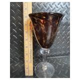 Tortoiseshell Glass Goblets & Clear Champagne Flutes - Mixed Glassware Set for Entertaining
