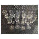 Tortoiseshell Glass Goblets & Clear Champagne Flutes - Mixed Glassware Set for Entertaining