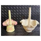 Jenton Hand Painted Flower Baskets - Lot of 2