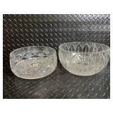 Crystal Glassware Set - 2 Compote Bowls, Centerpiece Pedestal, 2 Glass Fish Figurines