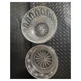 Crystal Glassware Set - 2 Compote Bowls, Centerpiece Pedestal, 2 Glass Fish Figurines