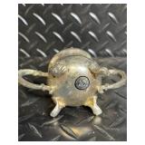 Godinger Silver Plate Tea Set with Ornate Tray - Teapot, Sugar Pot, Creamer, Tongs & Knife