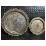 Godinger Silver Plate Tea Set with Ornate Tray - Teapot, Sugar Pot, Creamer, Tongs & Knife