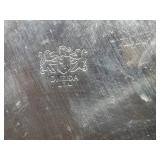 Godinger Silver Plate Tea Set with Ornate Tray - Teapot, Sugar Pot, Creamer, Tongs & Knife