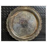 Godinger Silver Plate Tea Set with Ornate Tray - Teapot, Sugar Pot, Creamer, Tongs & Knife