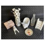 Fitz & Floyd Animal Farm 1994 Vintage Ceramic Figurine Lot Unicorn Pig Lenox Dish