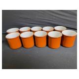 REGO C067-27 Made in China Orange Mugs & Amber Dessert Bowls Set - 12 Mugs, 6 Bowls