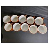 REGO C067-27 Made in China Orange Mugs & Amber Dessert Bowls Set - 12 Mugs, 6 Bowls