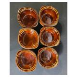 REGO C067-27 Made in China Orange Mugs & Amber Dessert Bowls Set - 12 Mugs, 6 Bowls