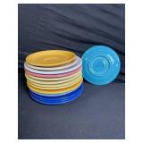 Le Creuset Stoneware Lot - Teapot, Jars, Cups, Bowls & Plates - Colorful Assortment