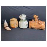 Ceramic Cookie Jars & Figurines - Lot of 4