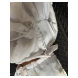 Pair of Vintage Composition Dolls in Ivory Lace Dresses