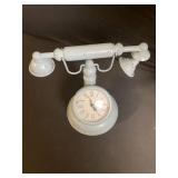 Vintage Lamps Lot of 2 - Clock Dial Desk Lamp with Dual Arms & Tall Cream Ceramic Table Lamp