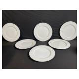 White Porcelain Dinner Plates with Embossed Floral Rim - Assorted Sizes