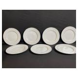 White Porcelain Dinner Plates with Embossed Floral Rim - Assorted Sizes