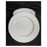 White Porcelain Dinner Plates with Embossed Floral Rim - Assorted Sizes