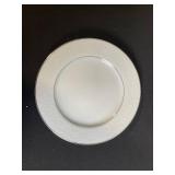 White Porcelain Dinner Plates with Embossed Floral Rim - Assorted Sizes