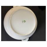 Blue Floral Porcelain Tea Set with Lidded Sugar Bowl & Creamer