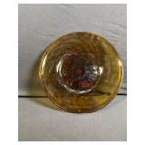 Frosted Glass Pumpkin Ornaments & White Ceramic Vase Set with Amber Bowl