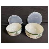 Spode Christmas Tree Round Covered Casserole XT0740-X - Nikko Bowls & Green Dish Lot