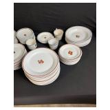 Alfred Meakin Royal Ironstone China Dinnerware Set - England, Brown Floral Motif