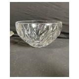 Vintage Clear Glassware Set - Flower Plate, Leaf-Cut Bowl, Mini Bottle & 4 Bottles in Wire Carrier