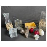 Assorted Glassware & Decorative Vases Lot - Vintage Home Decor