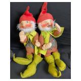 Assorted Halloween Decor Lot - Pumpkin Figure, 2 Gnomes, Spider Web Stands, Tray, Glitter Web