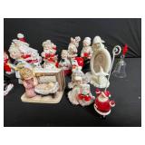 Vintage Ceramic Christmas Figurines Set - Santas, Angels & Nativity Scenes