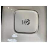 Vintage Serving Dishes Lot: Red Wing USA, Grapevine-Embossed Silver Platter & Ceramic Trays