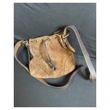 Monogram Wallet & Brown Suede Bucket Bag Set - Crossbody