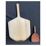 Sassafras Pizza Peel Set - Wooden Paddles + Metal Spatula, Used