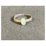 Opal Ring - Oval Cabochon, Gold-Tone Band