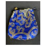 Peking Opera Mask Brooch on Pin - Silk Damask Pouch - Ceramic Bird Figurine - 4-Piece Set