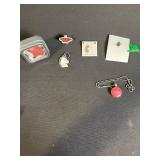 Sterling Silver Holiday Collectibles Lot - Unicorn Keychain, Fox Plush, Butterfly Pin, Love Pendant