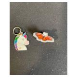 Sterling Silver Holiday Collectibles Lot - Unicorn Keychain, Fox Plush, Butterfly Pin, Love Pendant