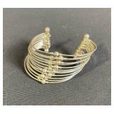 Sterling Silver Filigree Pendant Necklace & 2 Pairs of Earrings, Heart Ring, Multi-Bangle Bracelet